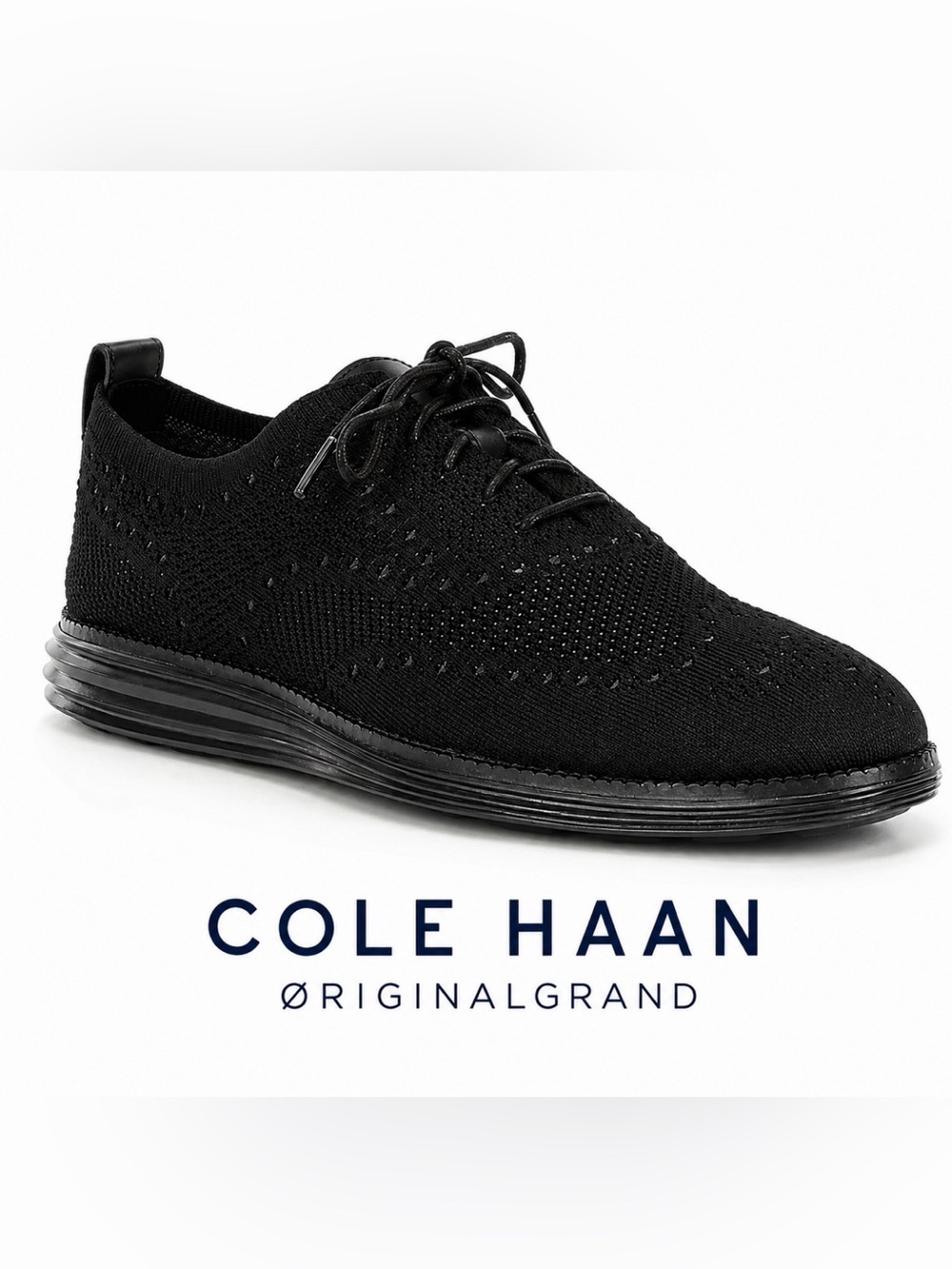 Cole Haan Original Grand Wingtip Oxford Black Stitchlite Men’s 9.5 COMFORT Soft
